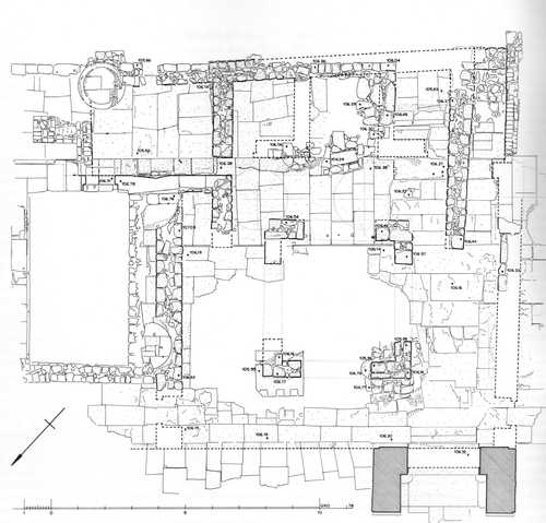 17. Elephantine. Plan of the church in the pronaos of the temple of Khnum (Grossmann 1980, p. 76, fig. 12)