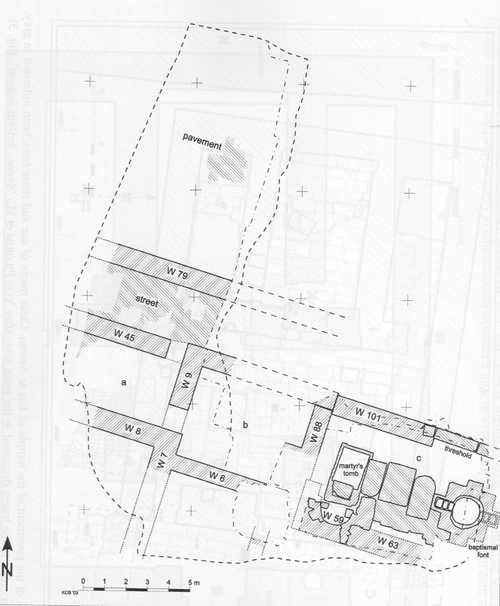 4. Aswan. Plan of the Late Antique baptistery and surrounding structures in area 6 (Von Pilgrim et al. 2006, fig. 17)