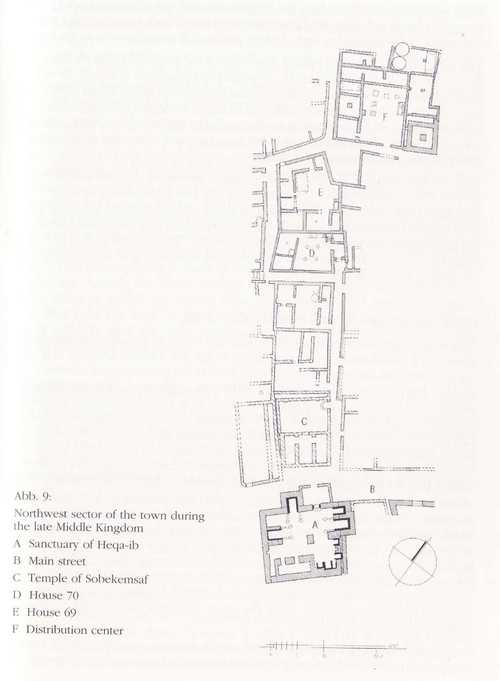 10. Elephantine. Northwest sector of the town during the late Middle Kingdom (Elephantine Guide 1998, p. 45, fig. 9)
