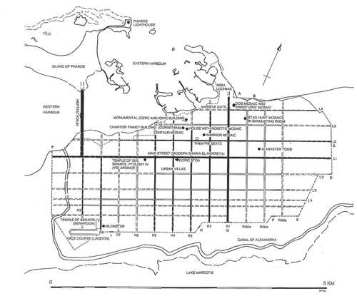 02. Alexandria. Serapeum. Reconstruction of the urban city grid during Late Antique period (McKenzie 2007)